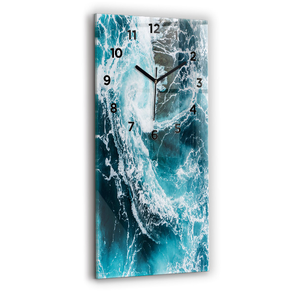 Reloj de cristal vertical Olas espumosas - espejomat.es
