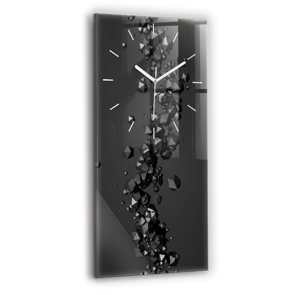 Reloj de cristal vertical Abstracción negra - espejomat.es