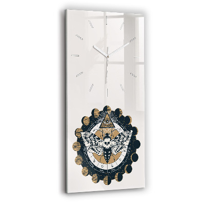 Reloj de cristal vertical Fases de la luna y el ojo - espejomat.es