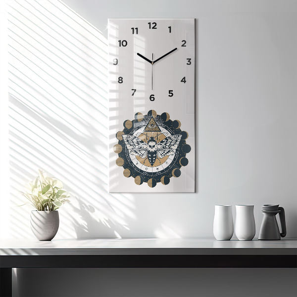 Reloj de cristal vertical Fases de la luna y el ojo - espejomat.es