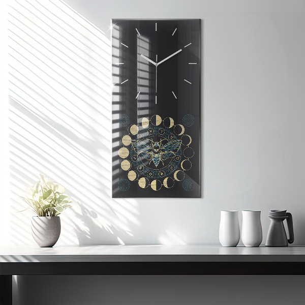 Reloj vertical Fases de la luna e insecto - espejomat.es