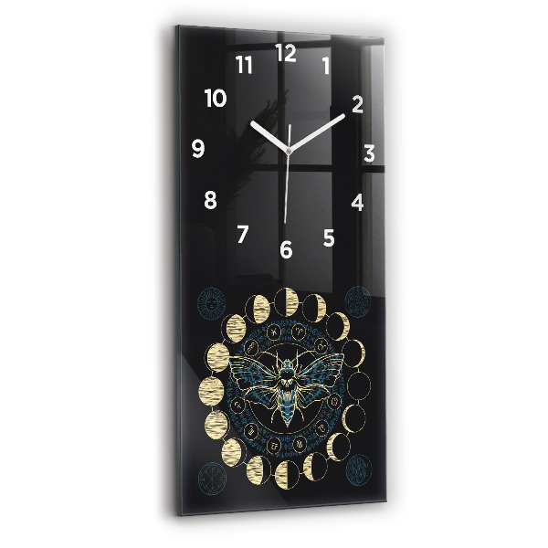 Reloj vertical Fases de la luna e insecto - espejomat.es