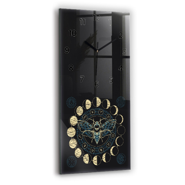 Reloj vertical Fases de la luna e insecto - espejomat.es