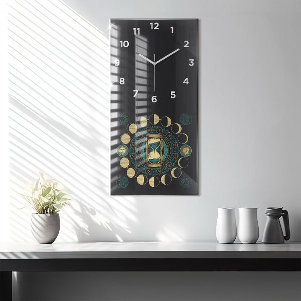 Reloj de vidrio vertical Fases de la luna y reloj de arena - espejomat.es