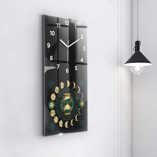 Reloj de vidrio vertical Fases de la luna y reloj de arena - espejomat.es