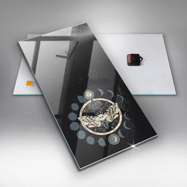 Reloj de cristal vertical Fases de la luna - espejomat.es