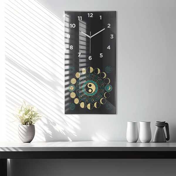 Reloj de vidrio vertical Fases de la luna - espejomat.es