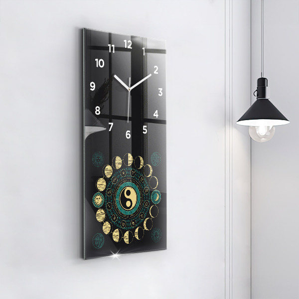 Reloj de vidrio vertical Fases de la luna - espejomat.es