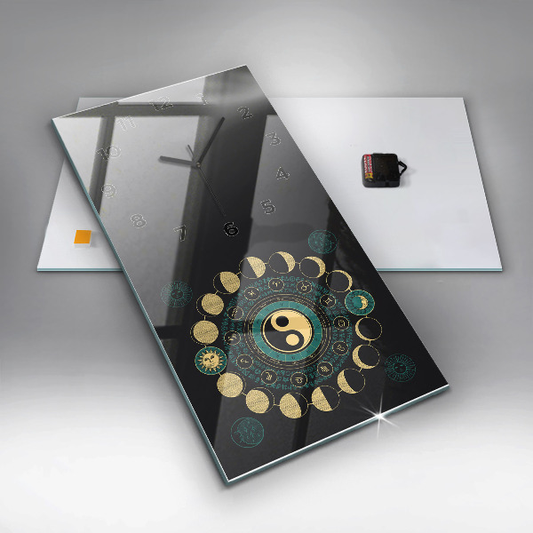 Reloj de vidrio vertical Fases de la luna - espejomat.es