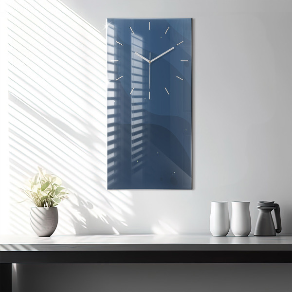 Reloj de cristal vertical Olas azules - espejomat.es