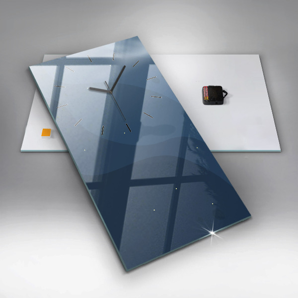 Reloj de cristal vertical Olas azules - espejomat.es