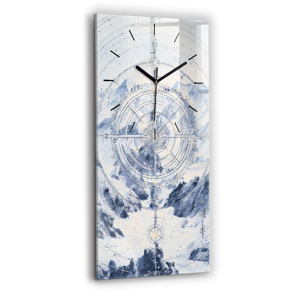 Reloj de cristal vertical Dibujos azules - espejomat.es