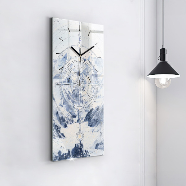 Reloj de cristal vertical Dibujos azules - espejomat.es