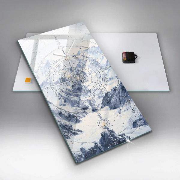 Reloj de cristal vertical Dibujos azules - espejomat.es