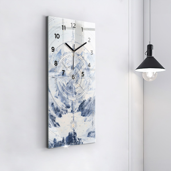 Reloj de cristal vertical Dibujos azules - espejomat.es