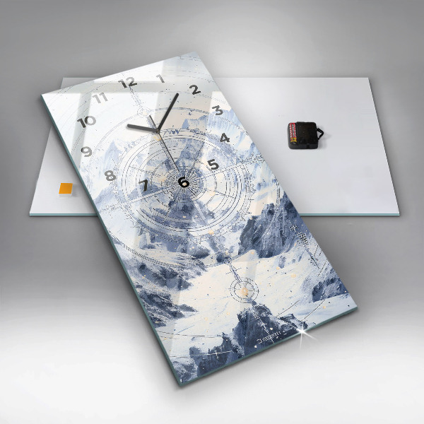 Reloj de cristal vertical Dibujos azules - espejomat.es