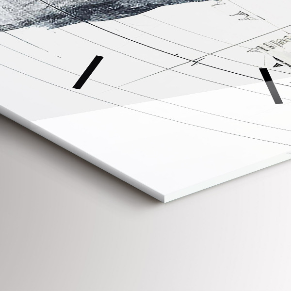 Reloj de cristal vertical Dibujo montañas - espejomat.es