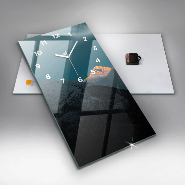 Reloj de vidrio vertical Puesta de sol en las montañas - espejomat.es