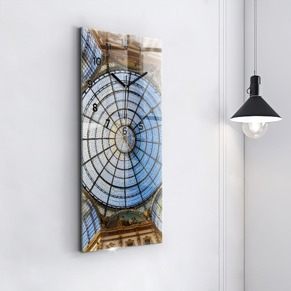 Reloj de vidrio vertical Centro comercial en Milán - espejomat.es