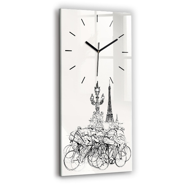 Reloj de cristal vertical Dibujo de una carrera ciclista - espejomat.es