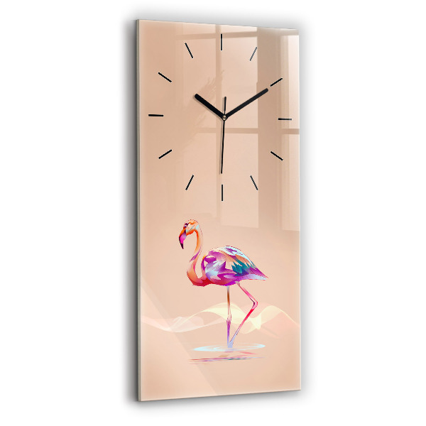 Reloj de vidrio vertical Ilustración de un flamenco - espejomat.es