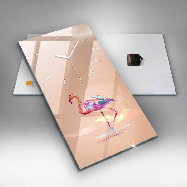 Reloj de vidrio vertical Ilustración de un flamenco - espejomat.es