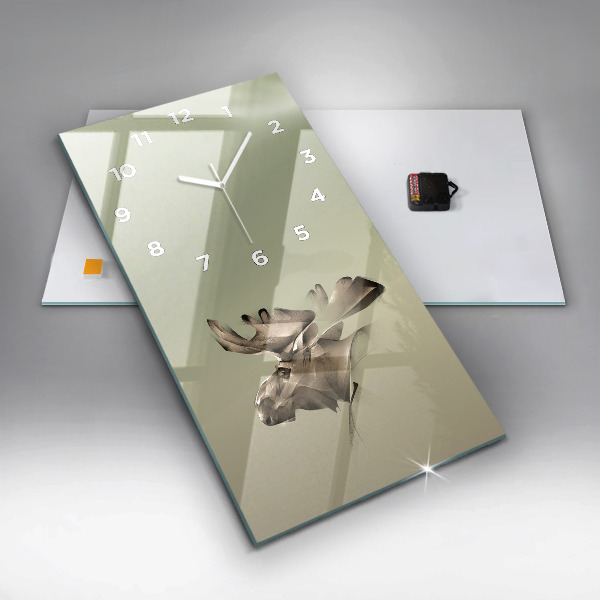 Reloj de cristal vertical Alce gráfico - espejomat.es