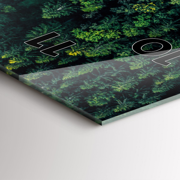 Reloj de vidrio vertical El bosque a vista de pájaro - espejomat.es