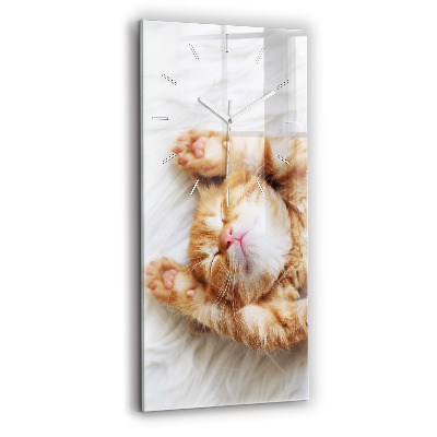 Reloj de cristal vertical Gatito durmiendo - espejomat.es