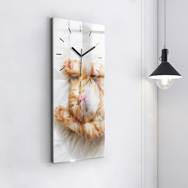Reloj de cristal vertical Gatito durmiendo - espejomat.es
