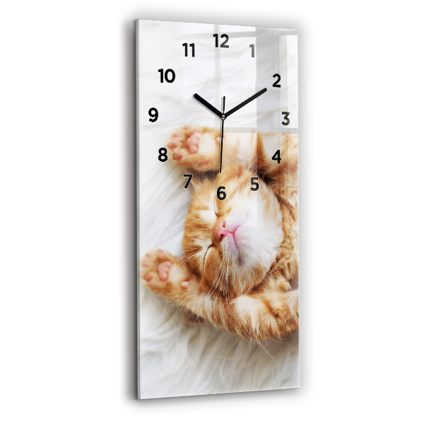 Reloj de cristal vertical Gatito durmiendo - espejomat.es