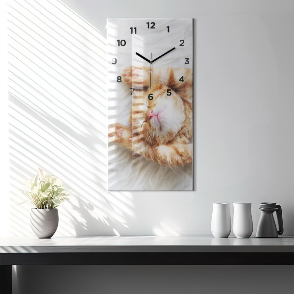 Reloj de cristal vertical Gatito durmiendo - espejomat.es