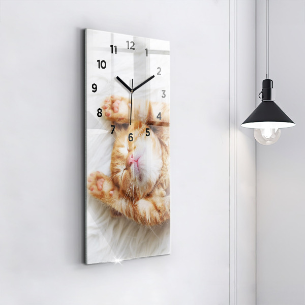 Reloj de cristal vertical Gatito durmiendo - espejomat.es
