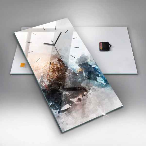 Reloj de vidrio vertical Caras abstractas - espejomat.es