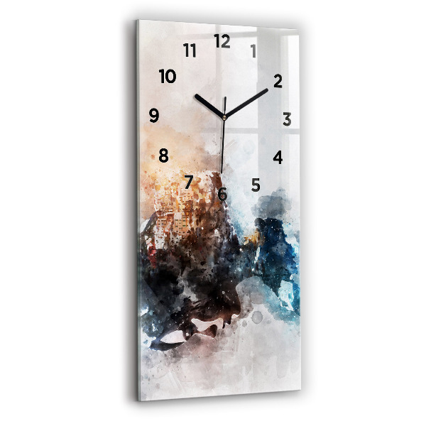 Reloj de vidrio vertical Caras abstractas - espejomat.es