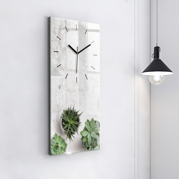 Reloj de cristal vertical Plantas decorativas - espejomat.es