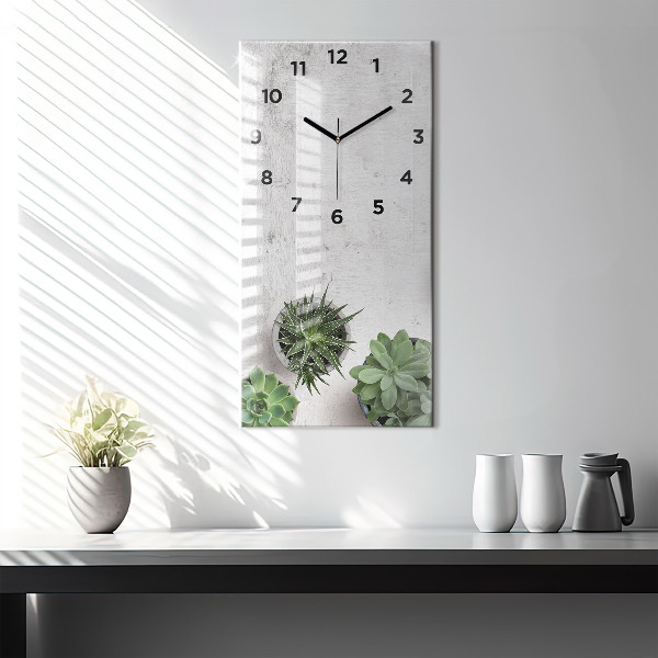 Reloj de cristal vertical Plantas decorativas - espejomat.es