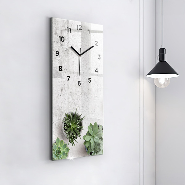 Reloj de cristal vertical Plantas decorativas - espejomat.es
