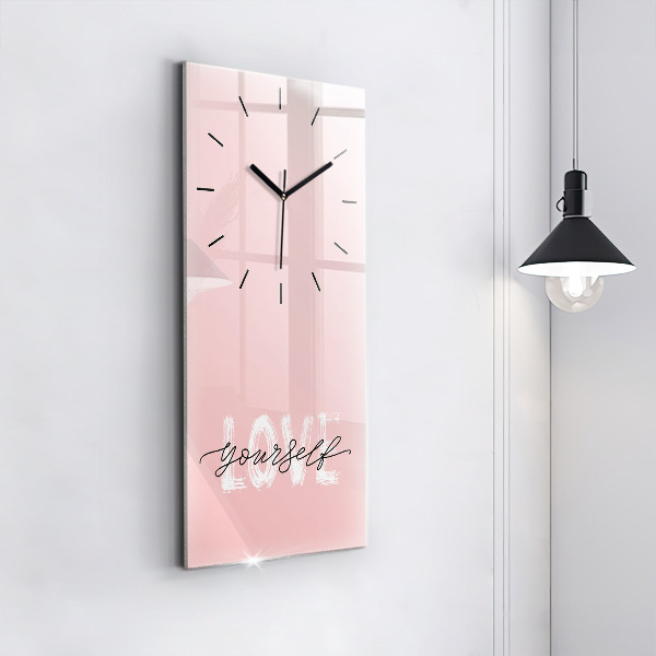 Reloj vertical Love yourself lettering - espejomat.es