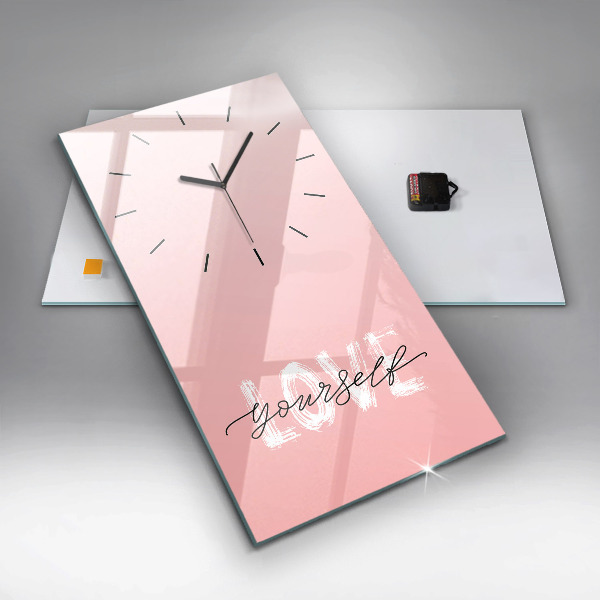 Reloj vertical Love yourself lettering - espejomat.es