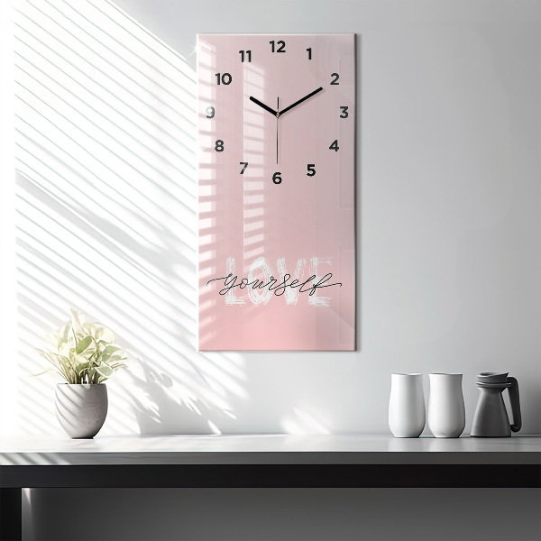 Reloj vertical Love yourself lettering - espejomat.es