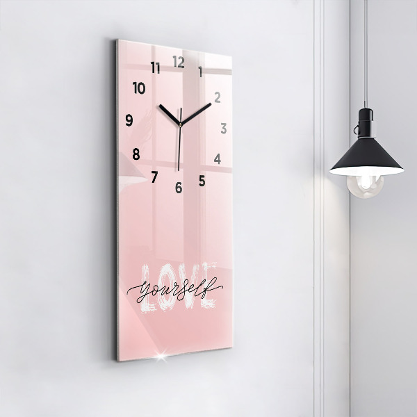 Reloj vertical Love yourself lettering - espejomat.es