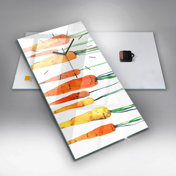 Reloj de cristal vertical Ilustración de zanahorias - espejomat.es