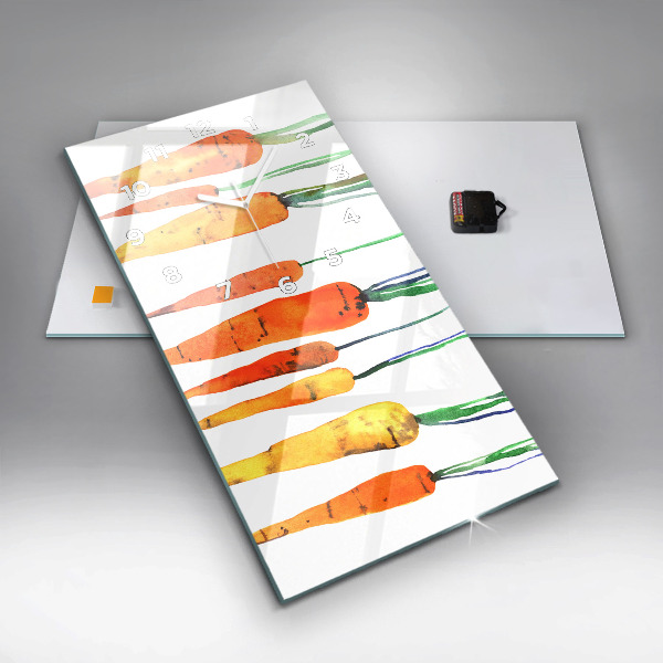Reloj de cristal vertical Ilustración de zanahorias - espejomat.es