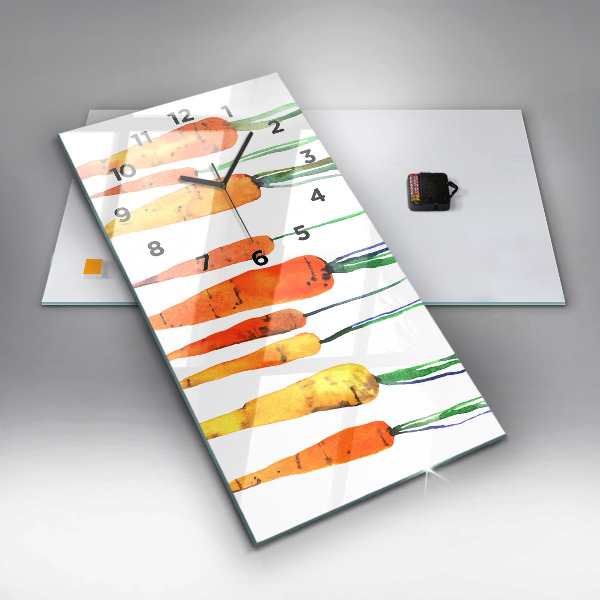 Reloj de cristal vertical Ilustración de zanahorias - espejomat.es