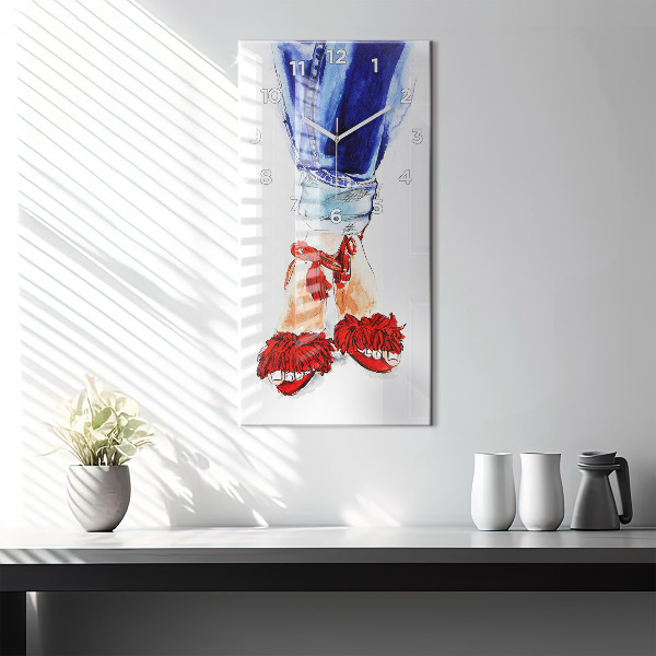 Reloj de vidrio vertical Alfileres de mujer - espejomat.es