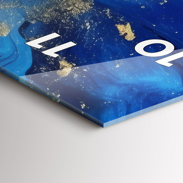 Reloj de vidrio vertical Mármol azul - espejomat.es