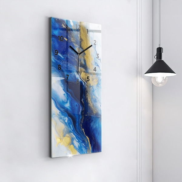 Reloj de vidrio vertical Mármol azul - espejomat.es