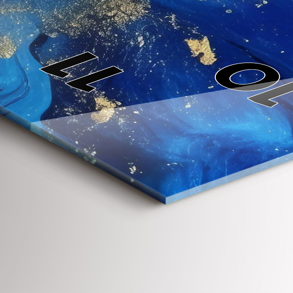 Reloj de vidrio vertical Mármol azul - espejomat.es