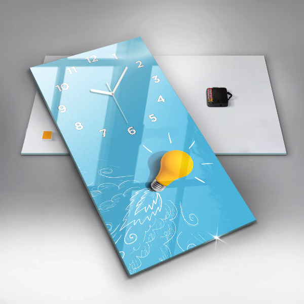 Reloj de vidrio vertical Dibujo de bombilla - espejomat.es